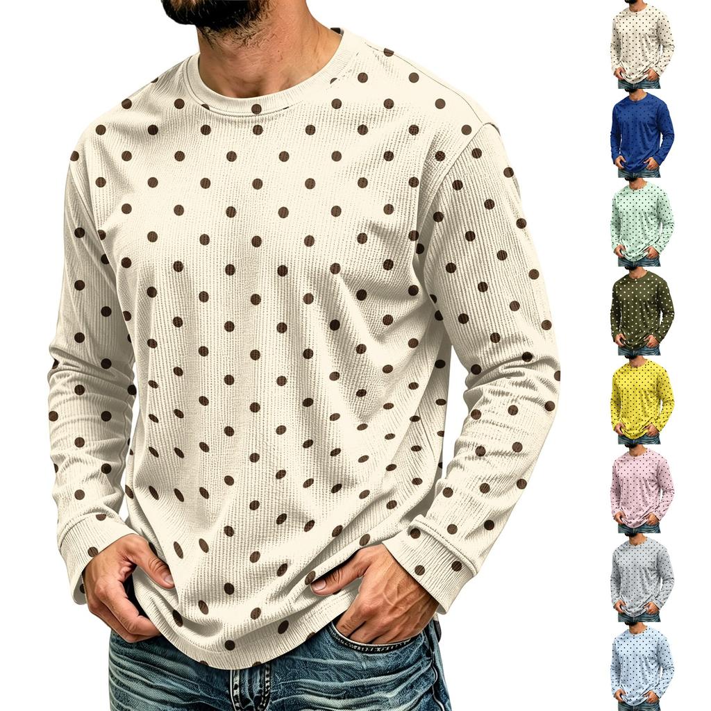 Men's Corduroy Long Sleeve Neck Top for Casual Everyday Wear
