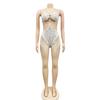X5751 European Fashion Women's Sequin Backless Fringe Jumpsuit Shorts