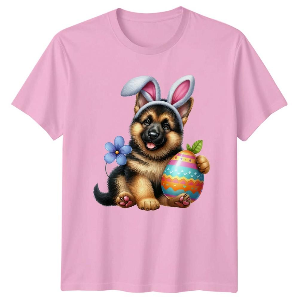 Cute GerUnisex Shepherd Puppy Easter Bunny TShirt Dog Lovers Easter Gift For Him