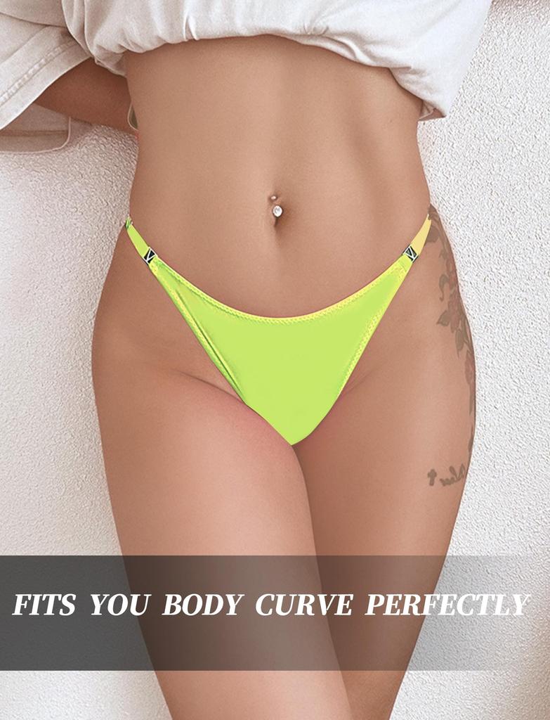 Panegy Bikini Extreme Underwear with Metallic Beautiful and Stretchable and Sizes M Women's T-Back Panties, Low-Rise Panties, Lingerie, Decoration,