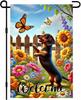 IVN Spring Garden Ag 12x18 Inch Double Sided Dachshund Puppy with Monarch Butteries and Sunowers Welcome Outdoor Yard GGO