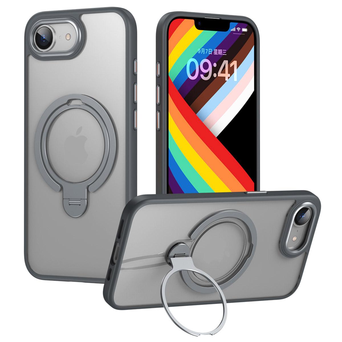 

Для iPhone 16e Чохол для телефону Сумісний з MagSafe Підставка Матова задня кришка Grey