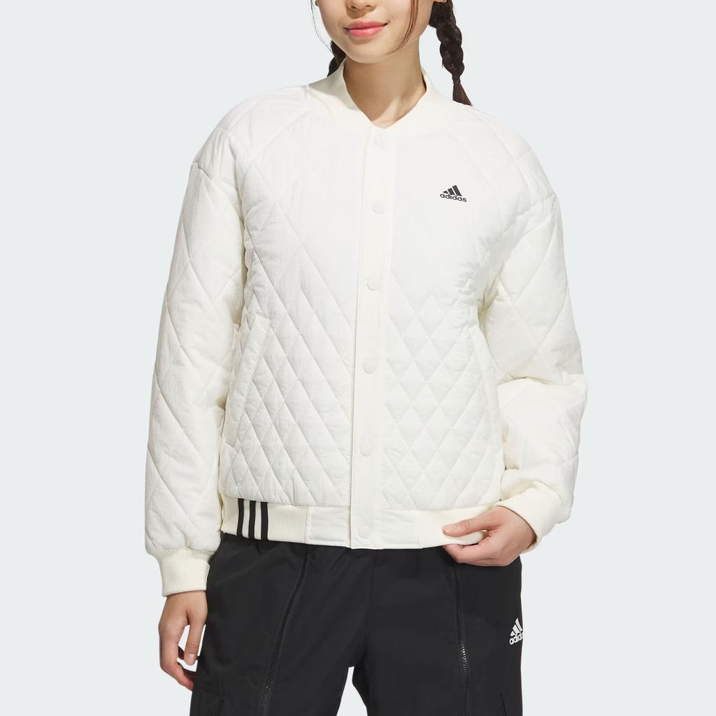 Adidas Sports Casual Long Sleeve Cotton Jacket Women Jacket Off-White IK7630
