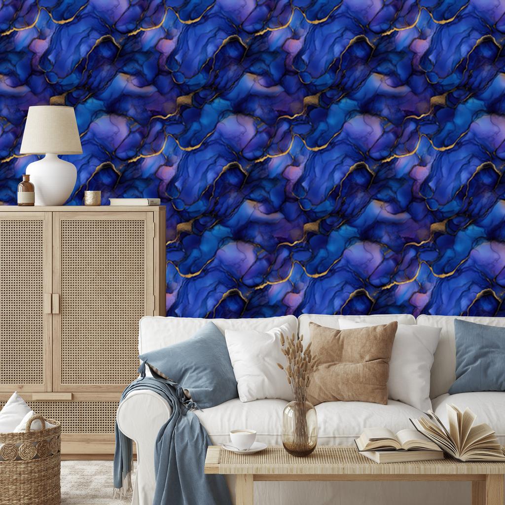Ink blue, navy blue and indigo wallpaper for living room and bedroom 50x1000