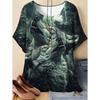 Neues Damen T-Shirt 3D Wolf Druck Rundhals Kurzarm Mode Grafik T-Shirts Lustige Streetwear Tops Y2k Lockeres T-Shirt Damen Kleidung