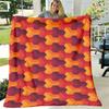 1pc Soft Flannel Blanket - Red, Orange, Purple, Yellow, Brown Geometric Throw - All-Season Couch, Bed, Office, Camping - Easy Care Non-Fade - Modern H