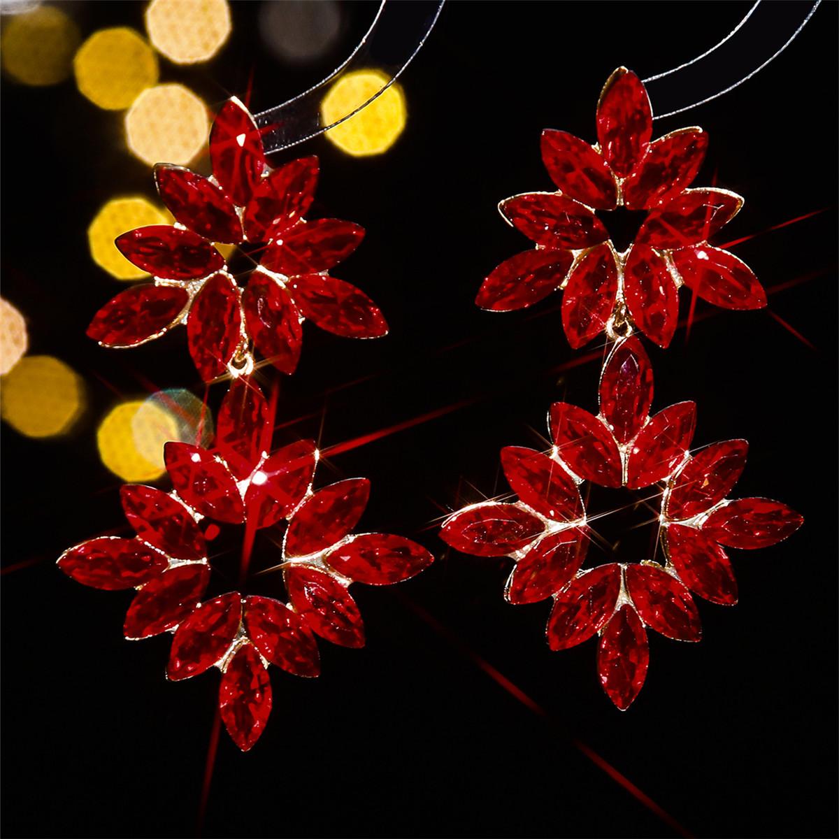 

Модні квіти-сніжинки, блискучі кришталеві сережки Персоналізовані перебільшені балетні сережки Жіночі сережки 1 пара