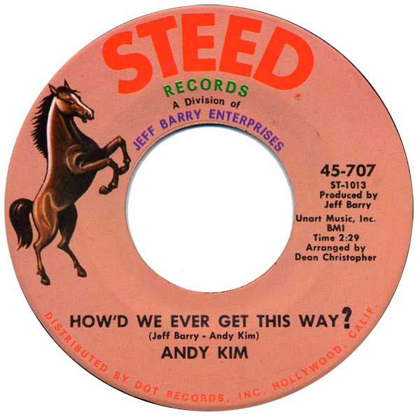 

7inch Record ANDY KIM - How d We Ever Get This Way 45707 Steed Records 1968 US Rock Used
