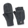 1 Pair Flip Fingerless Gloves Men Winter Soft Thick Warm Convertible Mittens for Typing Running
