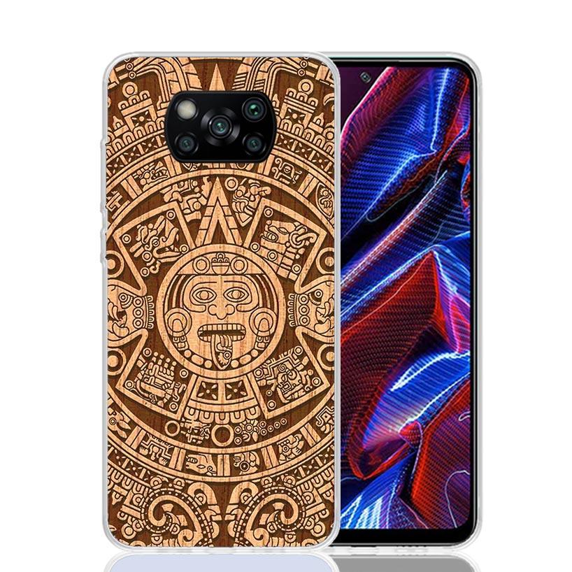 Mayan Stone Totem Pole Phone Case For Xiaomi Poco X7 X6 X5 Pro F7 Ultra Redmi 15C 15 13 13C 12 12C 10 10A 10C 9 9A 9C 9T Cover P