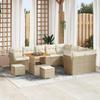 VidaXL 5-Piece Garden Sofa Set with Beige Poly Rattan Cushions 3361521