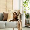 Double Sided Stylish African Woman With Golden Jewelry Print Throw Pillow Cover For Sofa And Bedroom Decoration