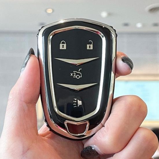 TPU Soft Remote Key Fob Cover Case Holder Shell For Cadillac CT6 ATS XTS SRX