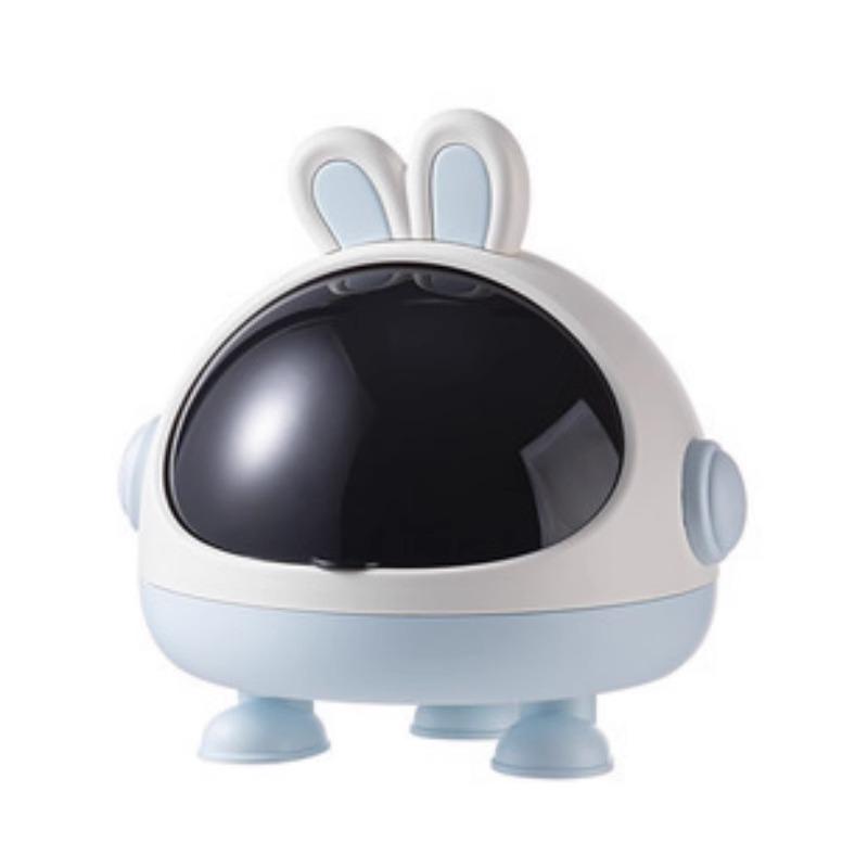 Kolorowe pudełko do przechowywania z uszami królika - Urocze pyłoszczelne z klapką na zabawki, przekąski i drobiazgi.