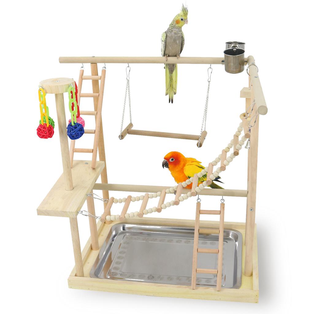 Parrot Interactive Playground Parrot Training Solid Wood Stand Stand Pole Bird Supplies Bird Shelf Parrot Stand Stick