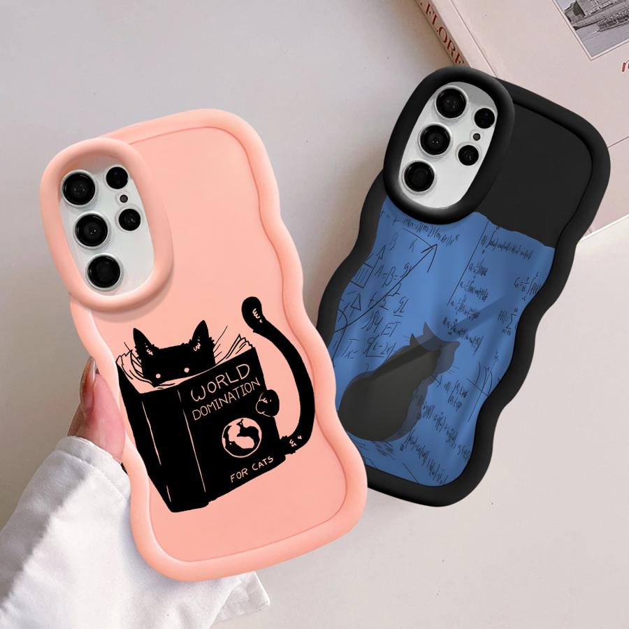 Think Cat Soft Phone Cover Case for Samsung Galaxy A26 S20 FE A25 S23 Plus S25 S21 S22 Ultra S24 A35 A36 A54 A55 A24 A34