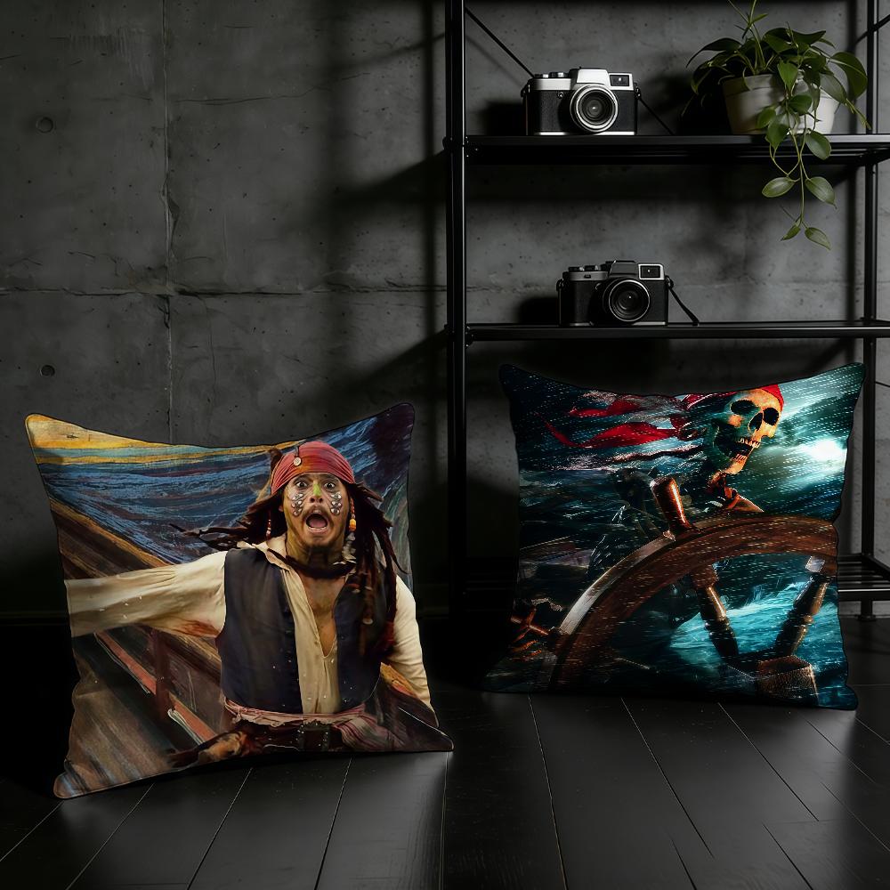 Cool JJack Sparrow Cushion Cover Birthday Anniversary Gifts Double Sided Printed Zipper Cushion Cover Soft Skin Bedding