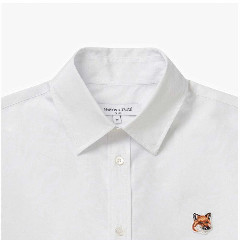 Maison Kitsune Mm00409wc5010 P100 Fox Head Patch Poplin Mens Shirt