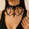 Gothic Black Lace Chain Cross Necklace Choker