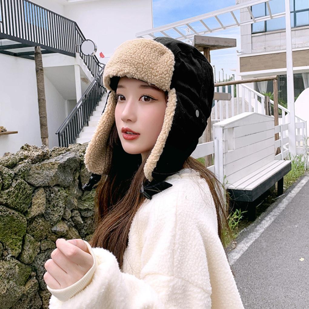 Winter Warm Earflap Chestnut Hat Black Insulated Winter Hat