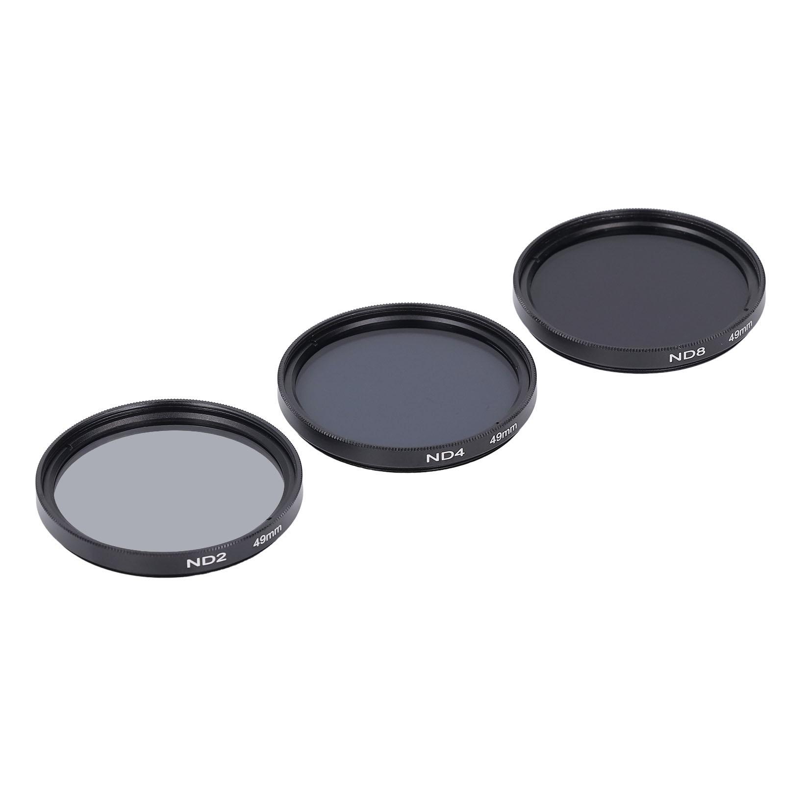 

ND Filters Set HD Multi Layer Coating Anti Overexposure Anti Scattered Light Anti Scratch ND2 ND4 ND8 Filters for 49mm / 1.93in