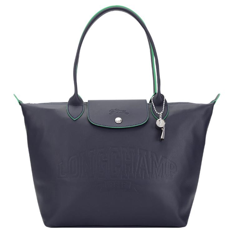 

Longchamp Le Pliage Xtra Snap Button Zipper Closure Leather Tote Shopping Bag Shoulder Handbag Women tote Navy-Blue L2605HEY556 Basic Set (Bag+Dust Bag)