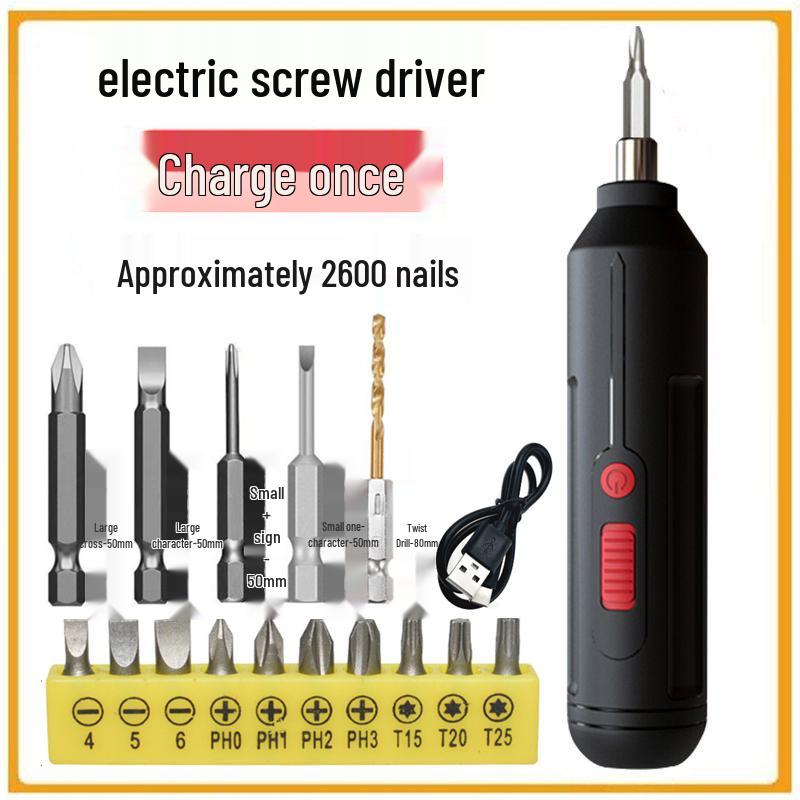 Rechargeable Multifunctional Mini Electric Screwdriver Set for Household Use