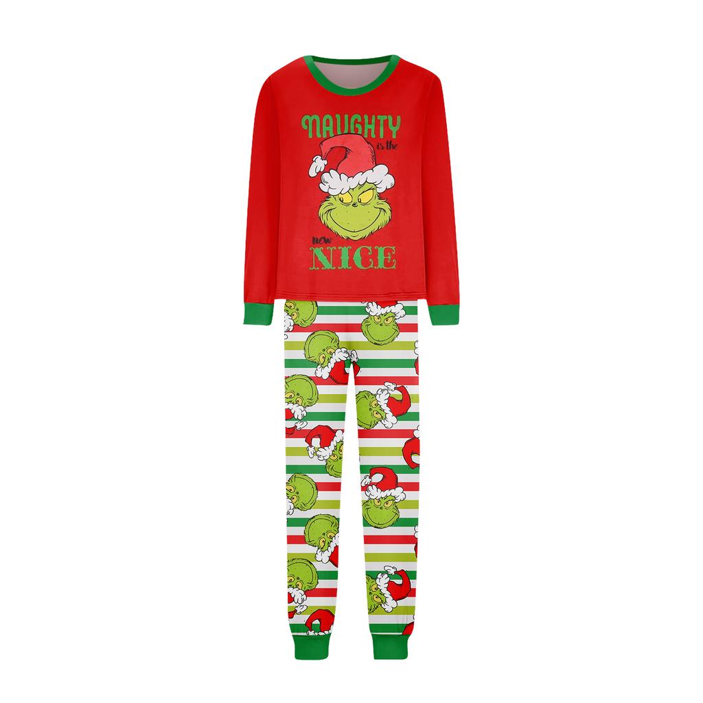 Christmas Print Cute Family Set Pajamas, Home Clothes, Family Set Long Sleeve Top Pants Set