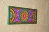 Handmade Carved Wood Wall Panel: Multicolor Floral Home Decor