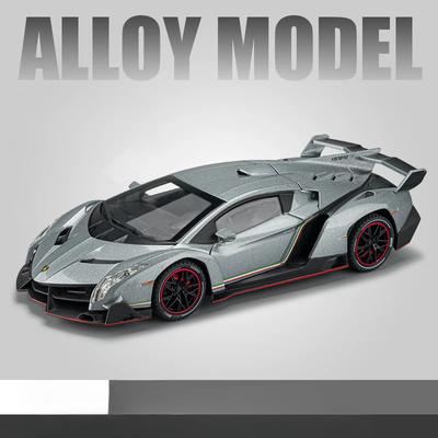 1/24 Lamborghini Veneno Sports Car Model Alloy Diecast Toy High Simulation Cars Wheel Suspension Pull Back Collection Birthday Gifts for Boy