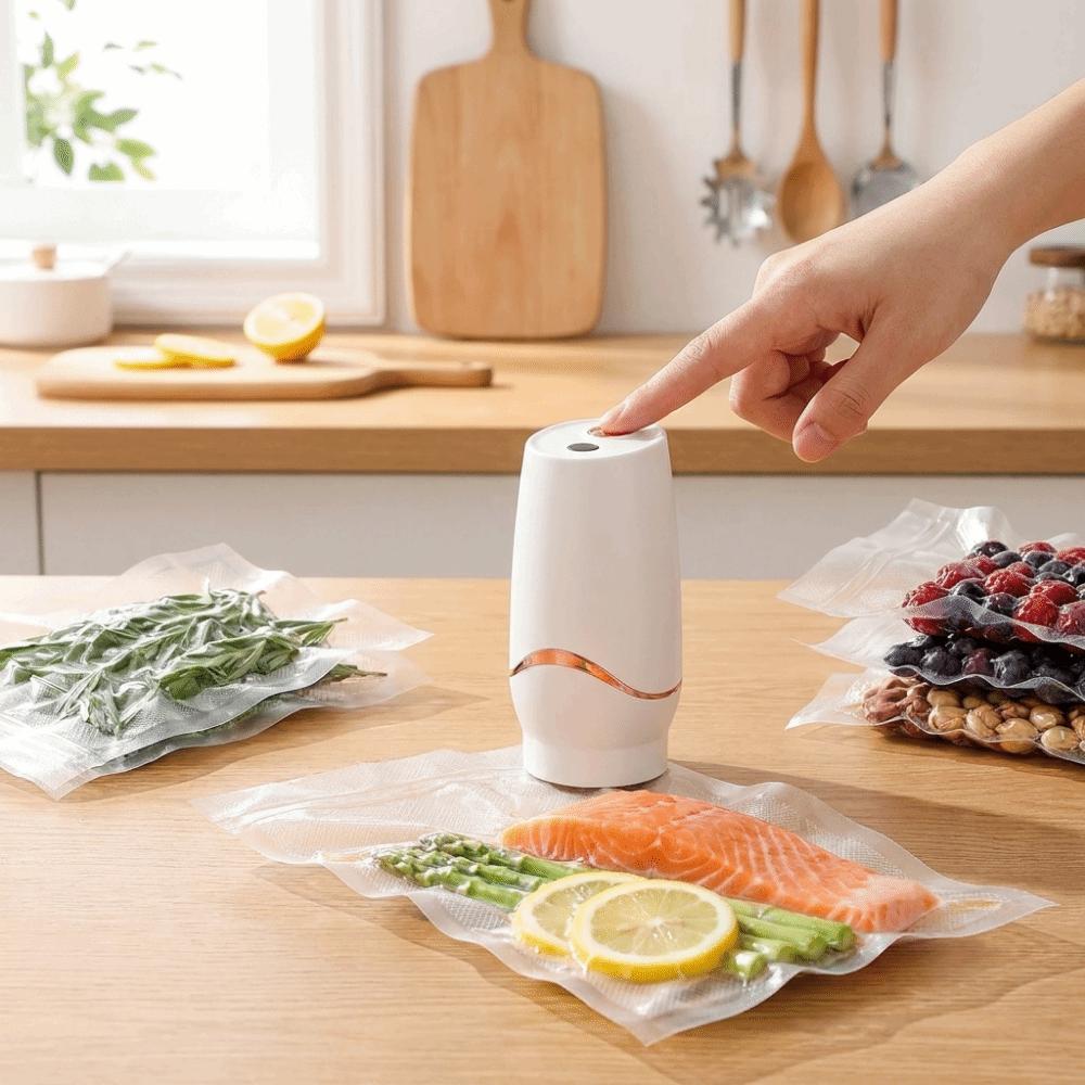 Rechargeable Electric Compressed Bag  Pump Wireless Vacuum Bag Pump  Food Packaging