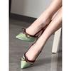 French Style Sandals  New Butterfly Bow High Heels with Pointed, Thin Heels, Straight Buckle,sexy Silk Toe Cap Women's Shoes