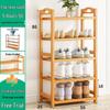 Wall-Mounted Bamboo Shoe Rack: Space-Saving, Dustproof, Multi-Layer Storage for Entryway