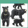 Black Elegant Bear Figurine Made From Highquality Pvc For Nature Enthusiasts