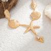 Handmade Starfish Scallop Conch Pendant Choker Necklace Holiday Bohemian Adjustable Chain Grunge Jewelry Gift Punk Metal Necklaces for Women