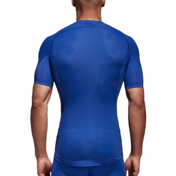 Adidas Logo Round Neck Short Sleeve T-Shirt Men Tops Blue CD7138