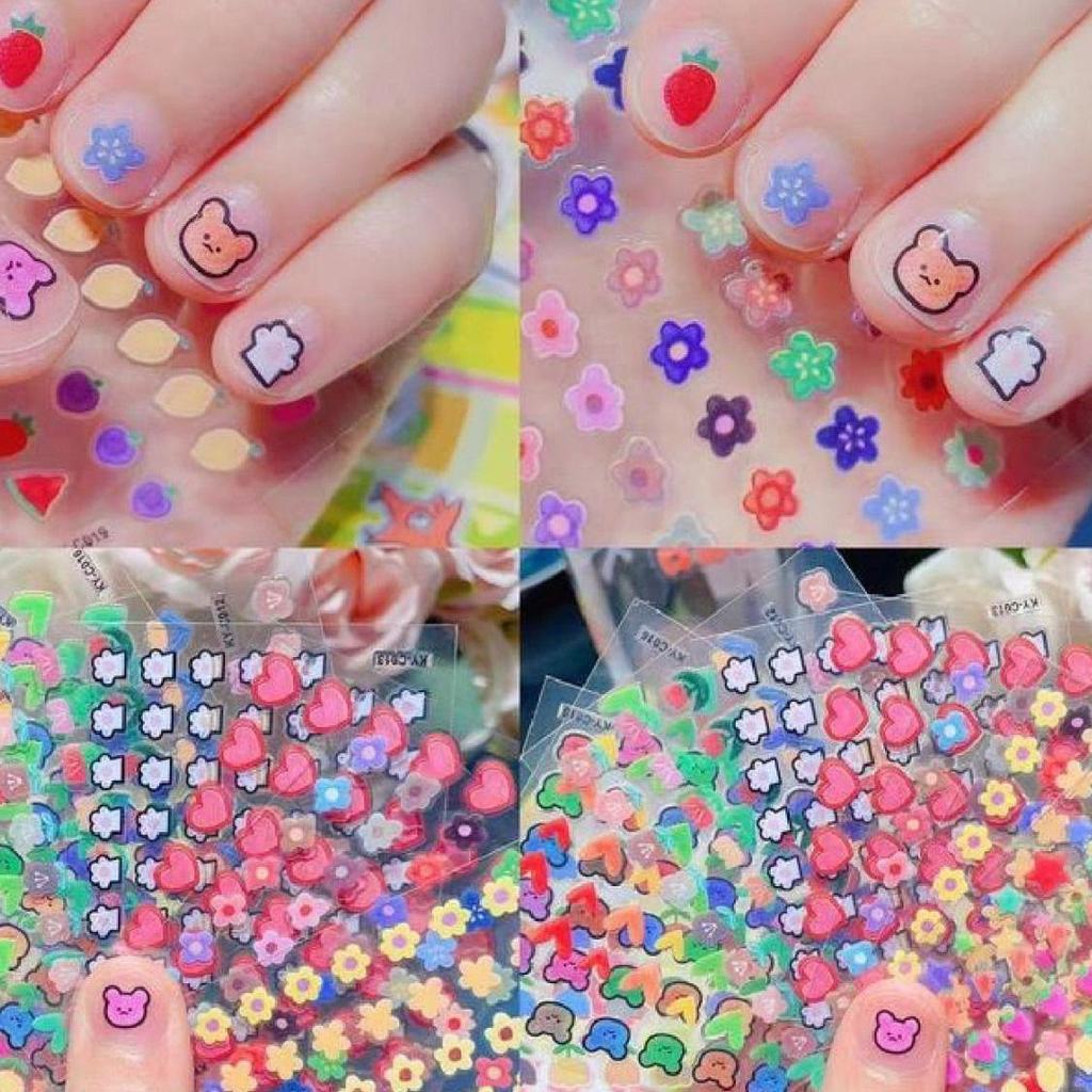 Vattentäta Nagelklistermärken med Tecknade Figurer för Barn - Söta Prinsess- & Kaninmotiv för Barn