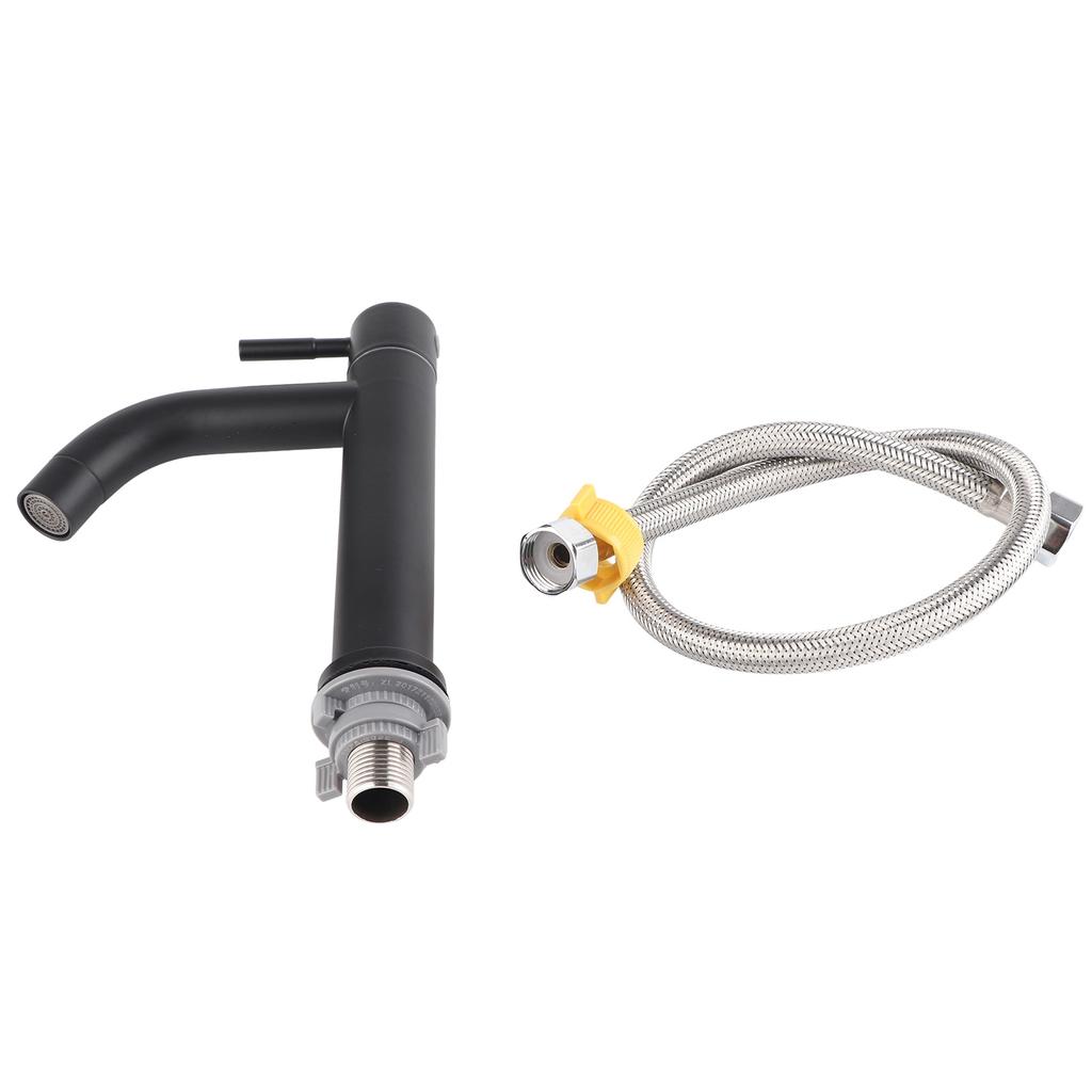 Stainless Steel Bathroom Basin Sink Faucet Single Cold Water Tap Faucet with Hose