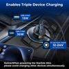 3 in 1 Starlink Mini Cable 10FT, Starlink Mini Car Charger DC Power Cable+Cigarette Lighter Adapter 12V-48V with Digital Display, Durable USB C PD