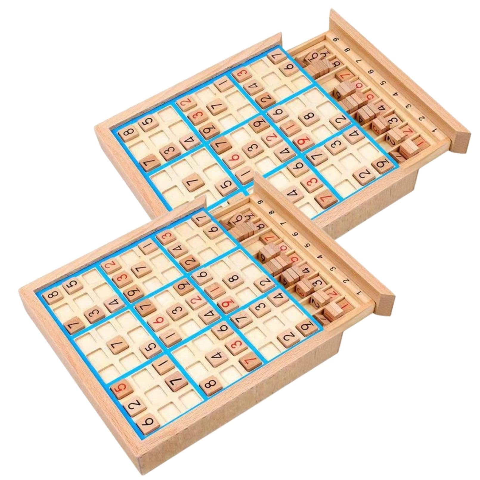 Настольная игра Архноут Судоку, Деревянная доска Судоку, Числовая головоломка, Тренировка мозга, Образовательная игрушка для учеников начальной школы и пожилых людей, Набор из 2 шт.