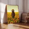 Vintage Lonely Boy Bot Toy Sunflowers Posters Wall Art Canvas Painting Nordic Poster Print Wall  for Kidsroom Nursery Decor