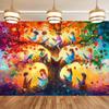 2D plane 1 piece of autumn reading tree party banner suitable for family room and seasonal party background