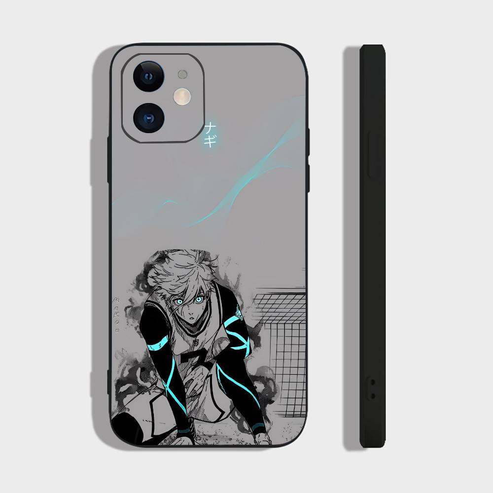 Anime B-Blue Lock For IPhone 17 Air 16 15 14 13 12 11 Pro Black Soft Cover Phone Case