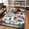 Football Star Style Crystal Velvet Rug, Soft Anti‑Slip Crystal Velvet Carpet for Living Room Bedroom Home Decor