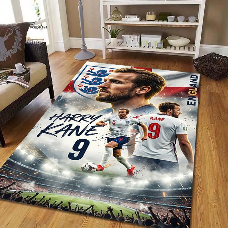 Football Star Style Crystal Velvet Rug, Soft Anti‑Slip Crystal Velvet Carpet for Living Room Bedroom Home Decor