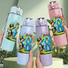 1PC Graffiti Style Number 8 Birthday Print 750ml Color Plastic Sports Water Bottle Leakproof Flip Straw Lid Suitable for Sports Office Home Use