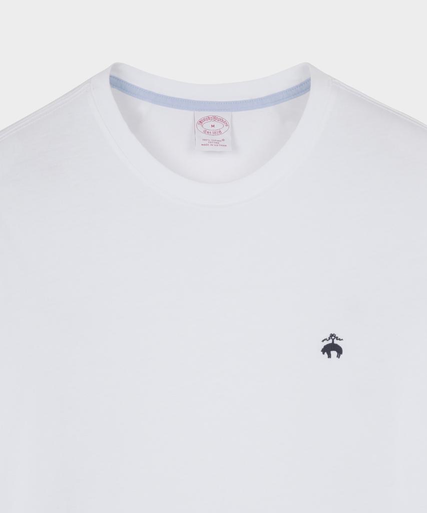 BROOKS BROTHERS Supima Golden Fleece Logo T-Shirt (White) (Bbnpmm5192A)