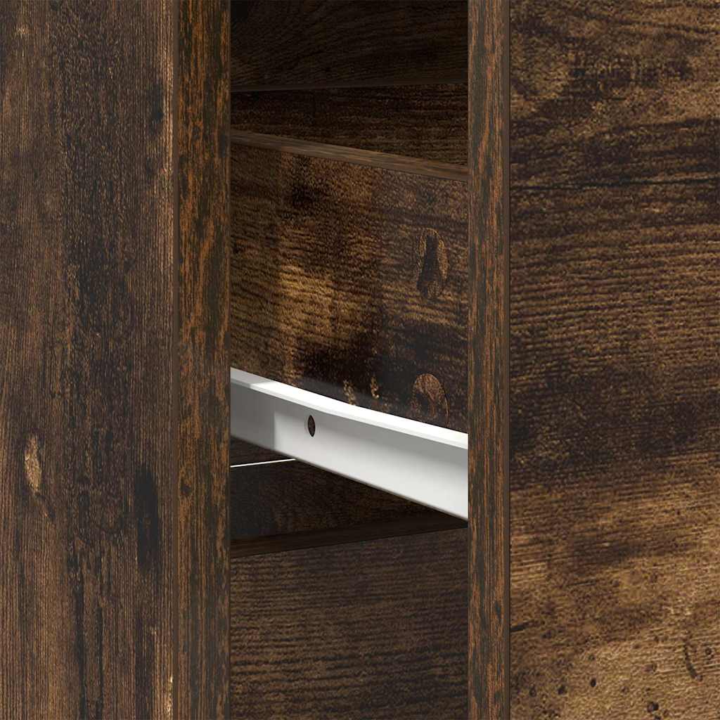 Sideboard with Drawer Smoked Oak Finish 80 x 34 x 76 cm Engineered Wood