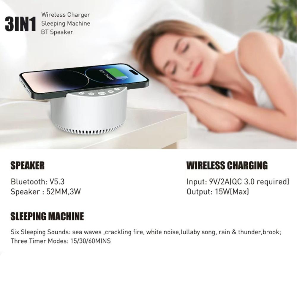 Smart Hypnosis Bluetooth Speaker with Wireless Charging and White Noise Sleep Aid