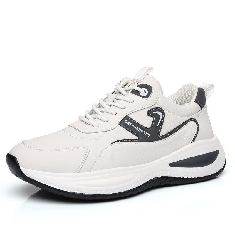 2025 autumn and winter new men's shoes young men's casual and light running sports shoes leather shoes men's 2025